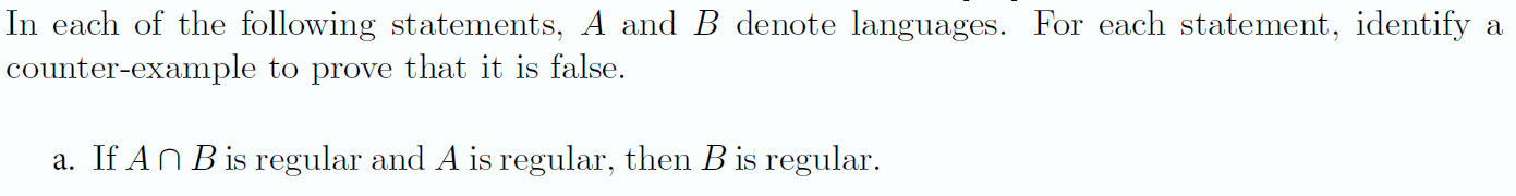 Solved In each of the following statements, A and B denote | Chegg.com