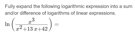 Solved Fully expand the following logarithmic expression | Chegg.com