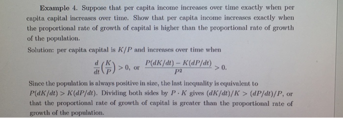 Solved Example 4. Suppose that per capita income increases | Chegg.com