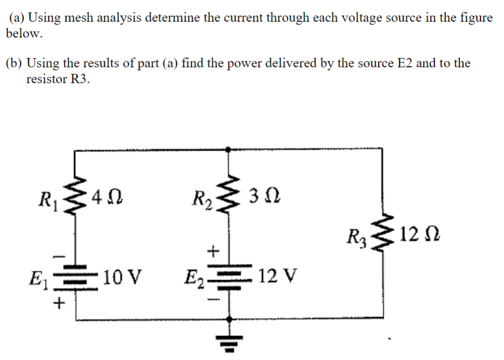 Solved (a) Using mesh analysis determine the current through | Chegg.com