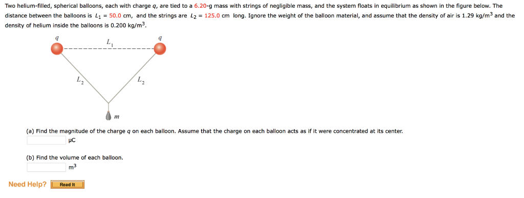 Solved Two Helium-filled, Spherical Balloons, Each With | Chegg.com