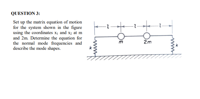 Solved Set up the matrix equation of motion for the system | Chegg.com