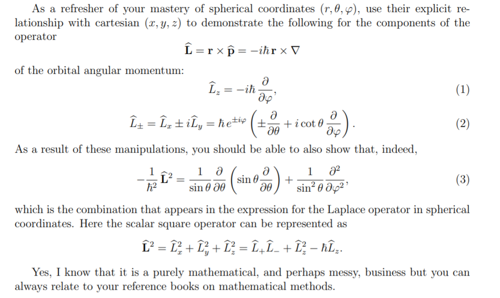 Solved As A Refresher Of Your Mastery Of Spherical Coordi Chegg Com