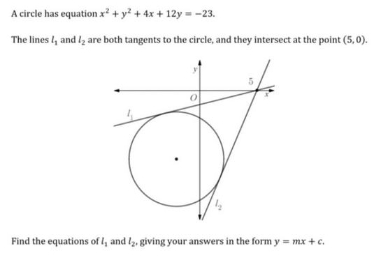 Solved A Circle Has Equation X2 Y2 4x 12y 23 The Chegg Com