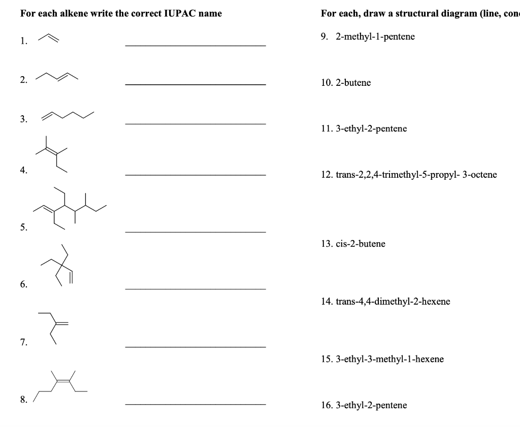 Solved For each alkane write the correct IUPAC name For | Chegg.com