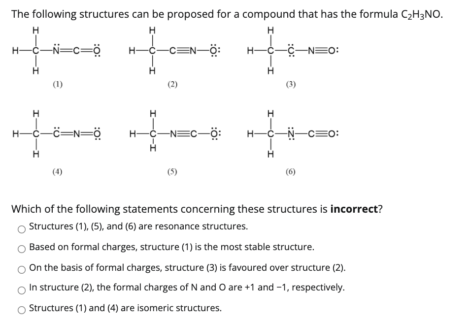 Solved The following structures can be proposed for a | Chegg.com