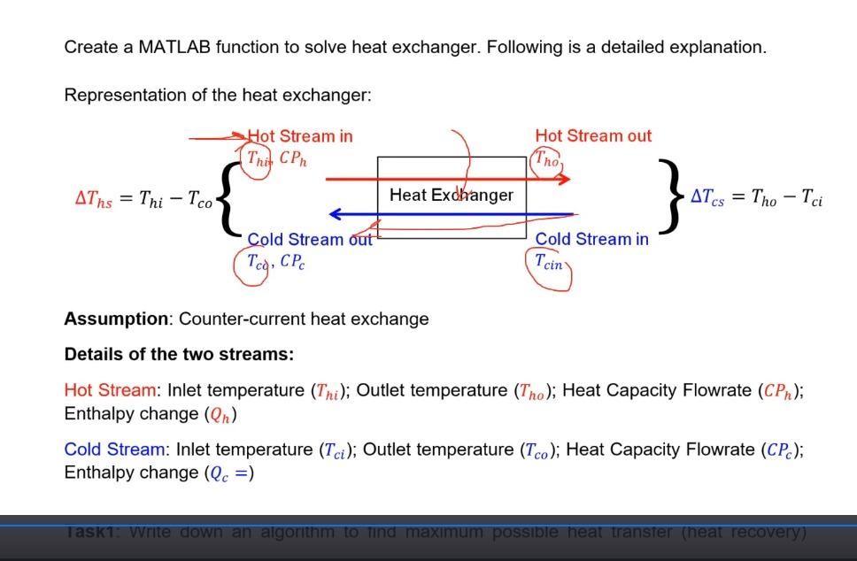 Solved Create a MATLAB function to solve heat exchanger. | Chegg.com