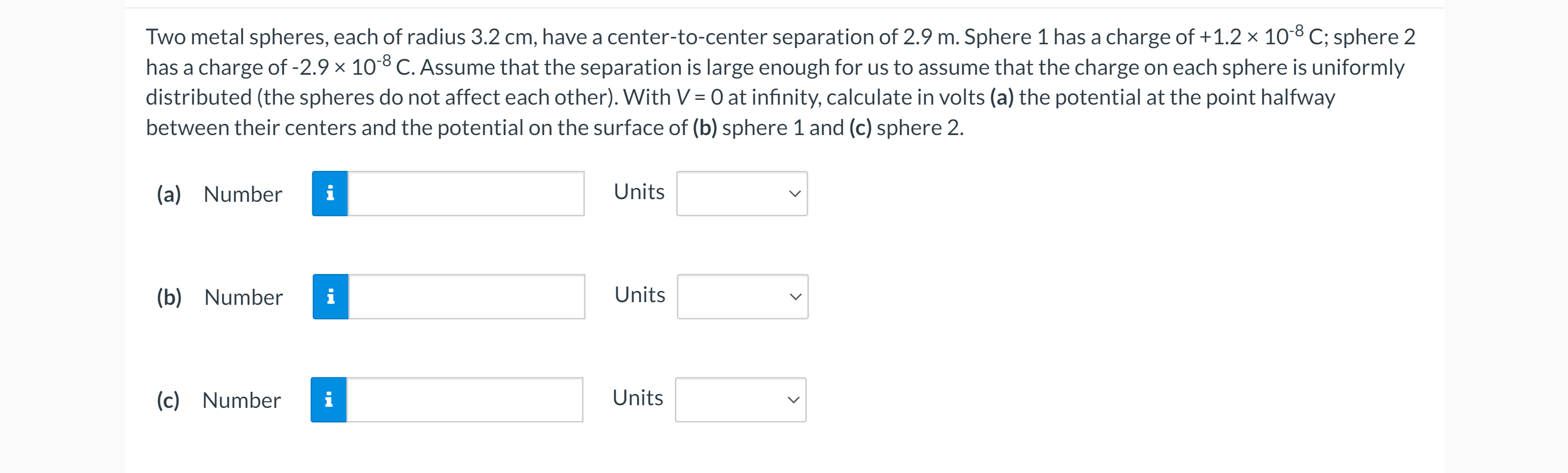 Solved Two metal spheres, each of radius 3.2 cm, have a