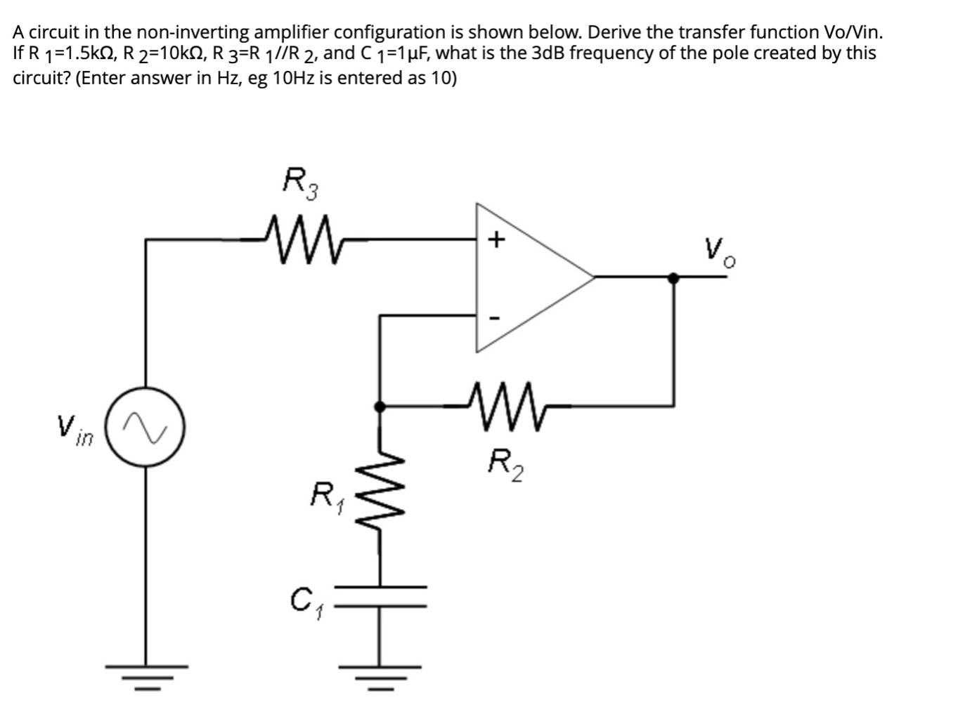 Solved A Circuit In The Non-inverting Amplifier | Chegg.com