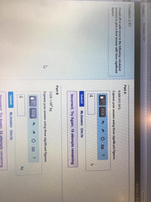 Solved 2.81 Part A Round Off Or Add Zeros To The Answers To 