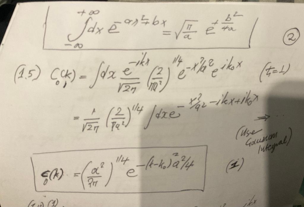 Solved Looking for help to solve this Gaussian integral. | Chegg.com