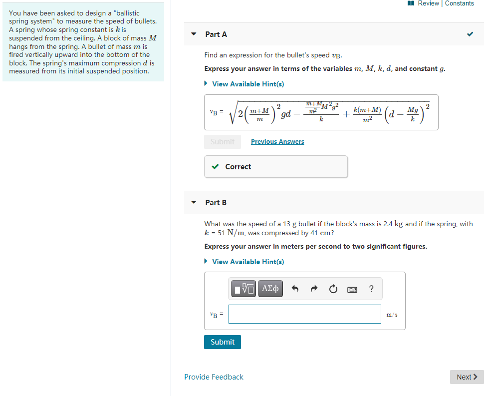 Solved 1 Review Constants Part A You have been asked to | Chegg.com