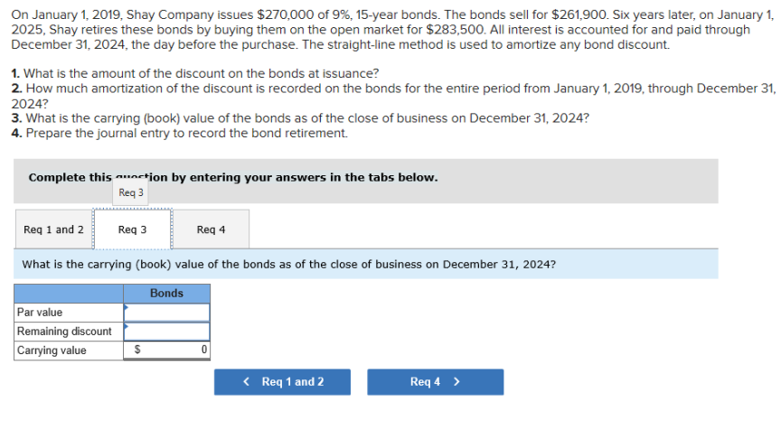 Solved On January 1, 2019, Shay Company issues $270,000 of Solved On January 1, 2019, Shay Company issues $270,000 of