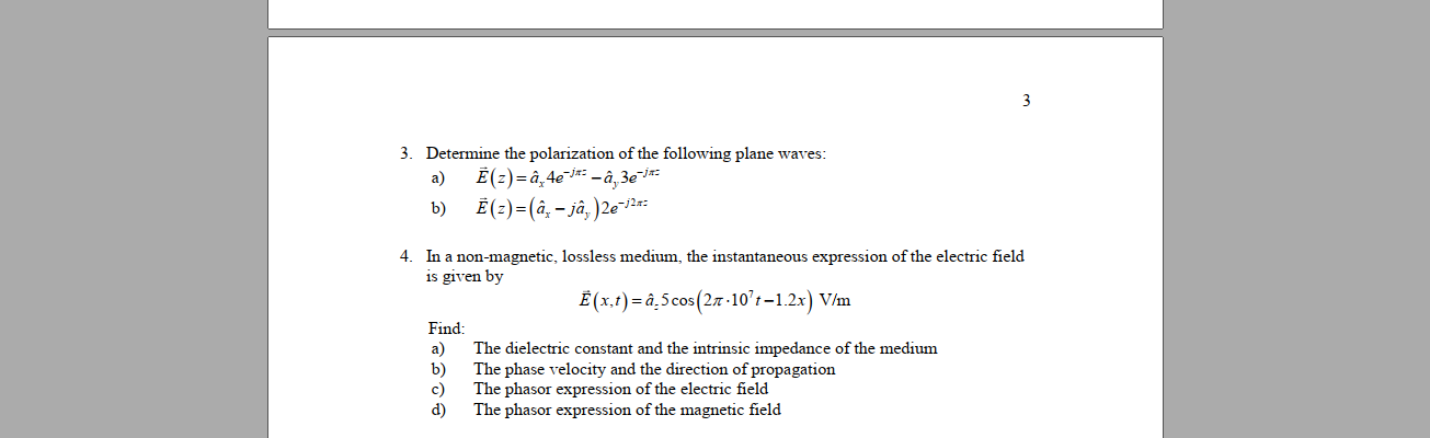 Solved 3 3 Determine The Polarization Of The Following P Chegg Com