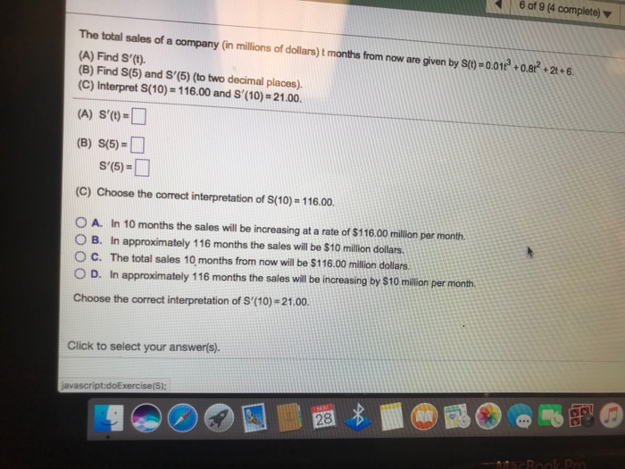 Solved 60f 9 (4 Complete) The Total Sales Of A Company (in | Chegg.com