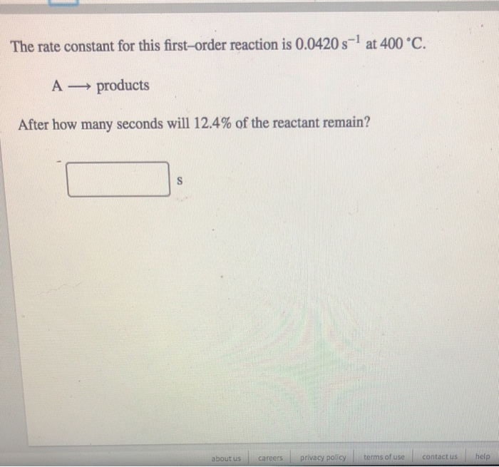 Solved The rate constant for this firstorder reaction is