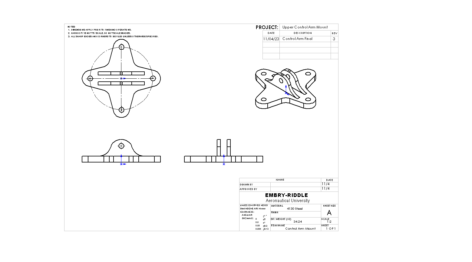 Solved Dimension This Drawing Please. Uses X For The | Chegg.com