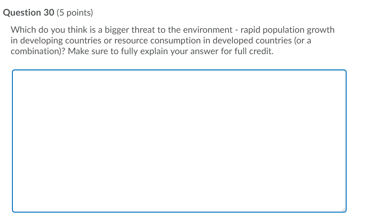 Solved Question 30 (5 points) Which do you think is a bigger | Chegg.com