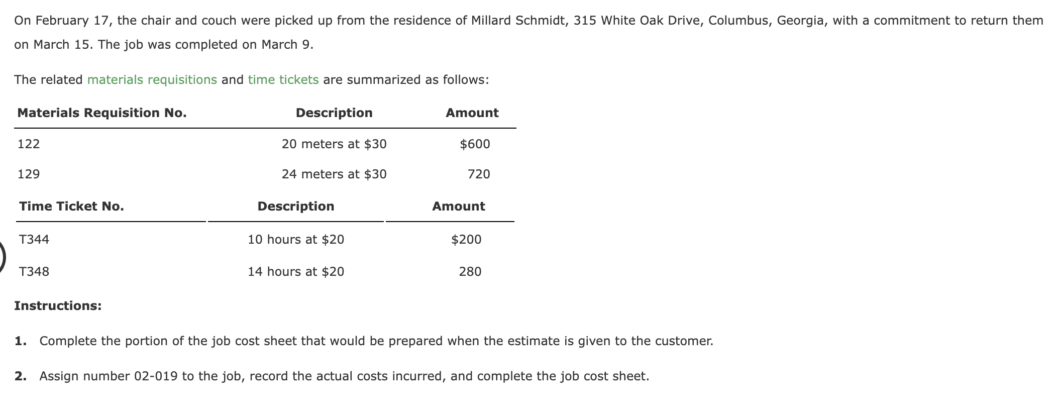 Solved Hallmark Furniture Company refinishes and