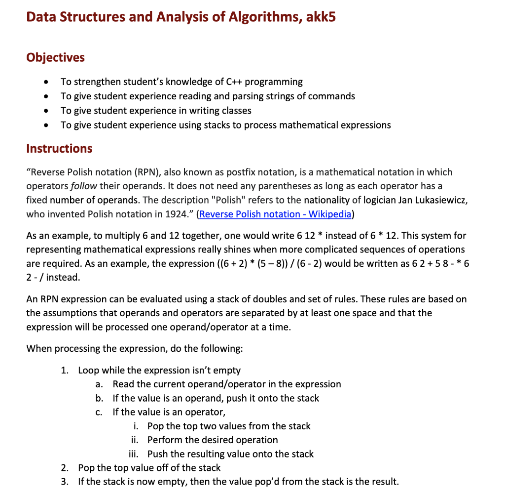Solved Data Structures and Analysis of Algorithms, akk5 | Chegg.com
