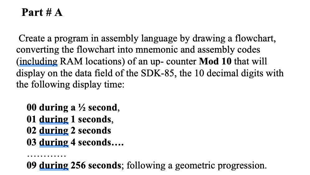 Solved Part # A Create a program in assembly language by | Chegg.com