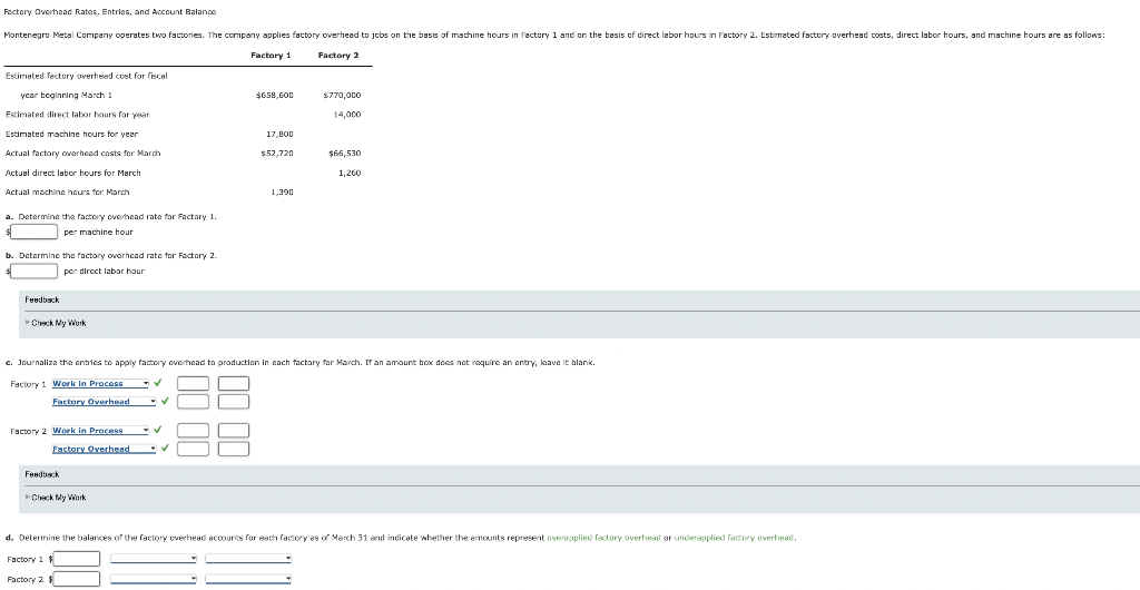 Solved Entries for Direct Labor and Factory Overhead