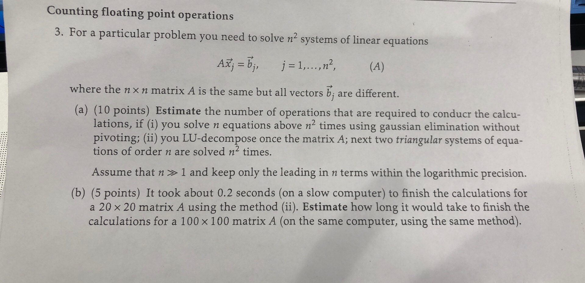 Counting Floating Point Operations 3 For A Chegg Counting Floating Point Operations 3 For A Chegg