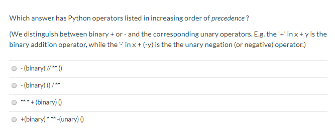 Solved Which answer has Python operators listed in | Chegg.com