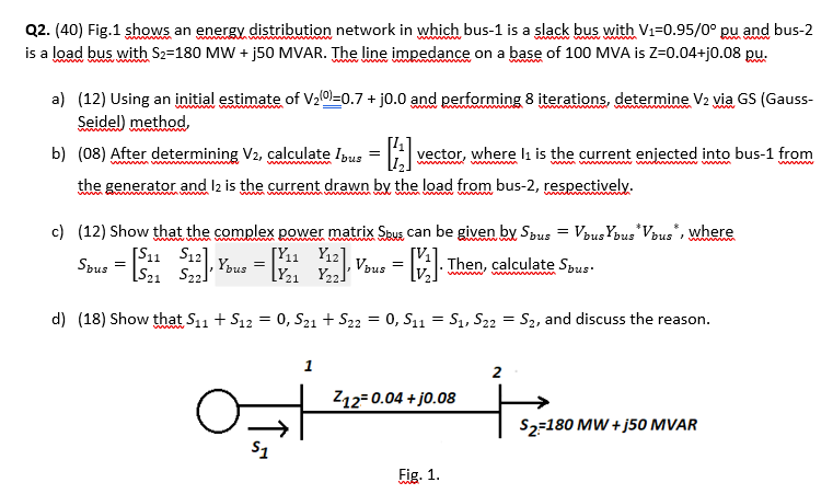 Solved Q2. (40) Fig.1 shows an energy, distribution network | Chegg.com