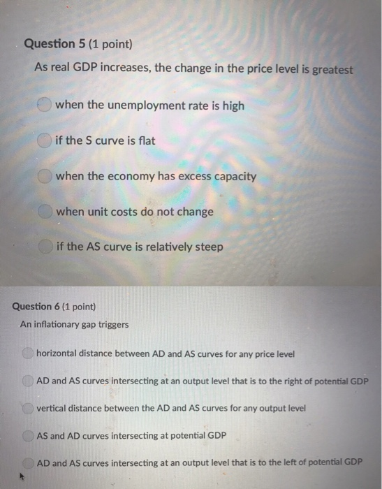 (solved) decrease in real gdp than the initial... Solved Question 5 (1 point) As real GDP increases, the | Chegg.com