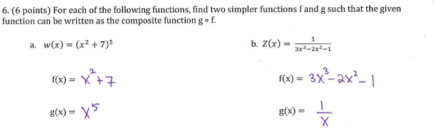 Solved |6. (6 points) For each of the following functions, | Chegg.com