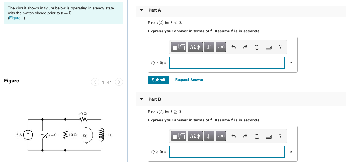 Solved Part A The circuit shown in figure below is operating | Chegg.com