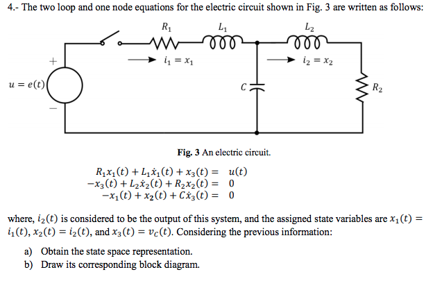 Solved 4.- The two loop and one node equations for the | Chegg.com