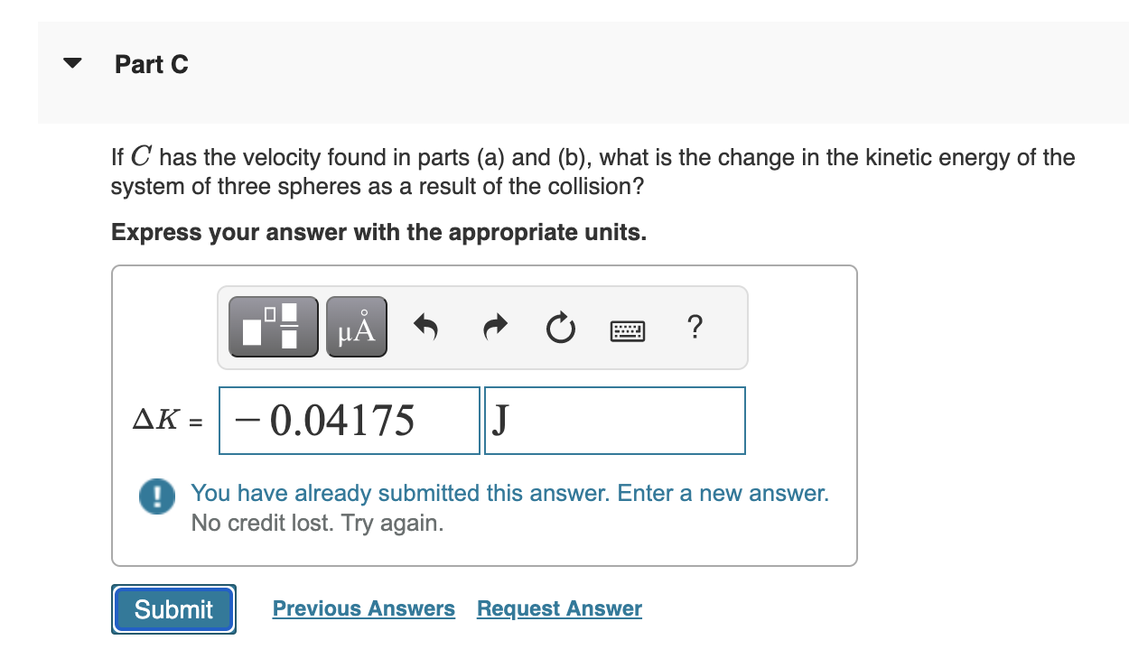 Solved Spheres A (mass 0.020 Kg ), B (mass 0.030 Kg ), And C | Chegg.com