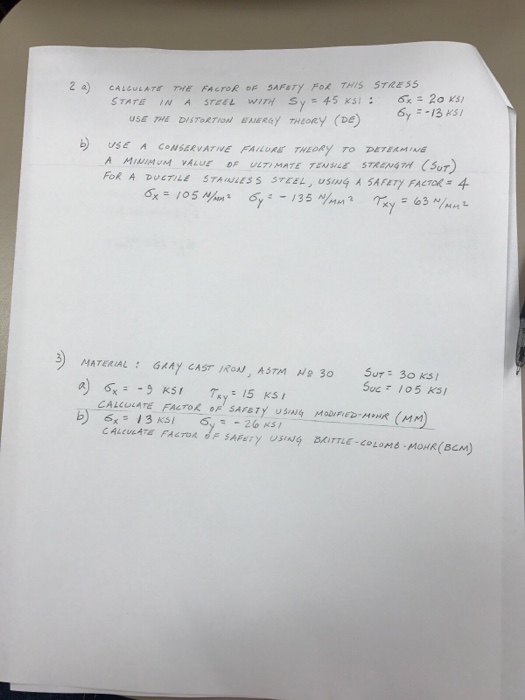 Solved CALCULATE THE FACTOR OF SAFETY FOR THIS STRESS STATE | Chegg.com