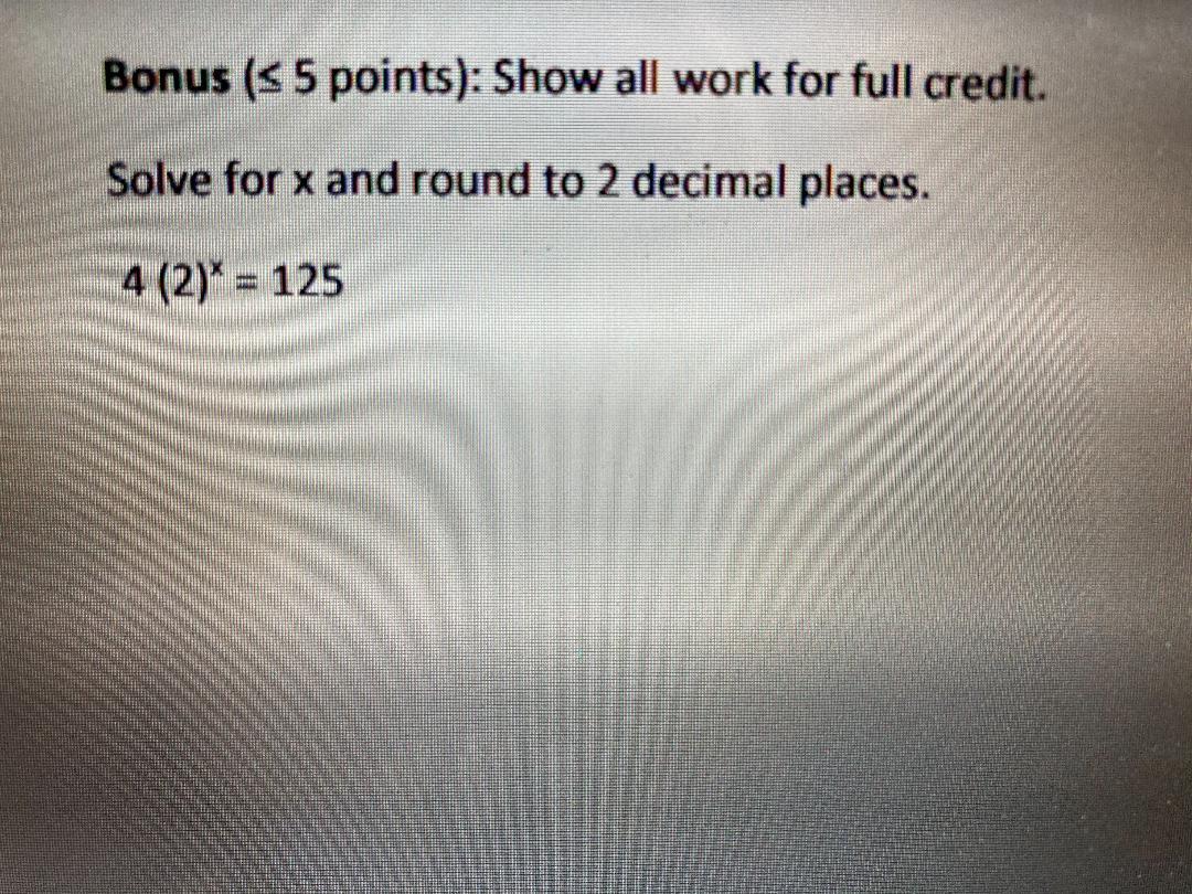 Solved Bonus (s 5 points): Show all work for full credit. | Chegg.com