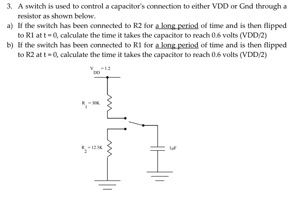 Solved 3. A switch is used to control a capacitor's | Chegg.com
