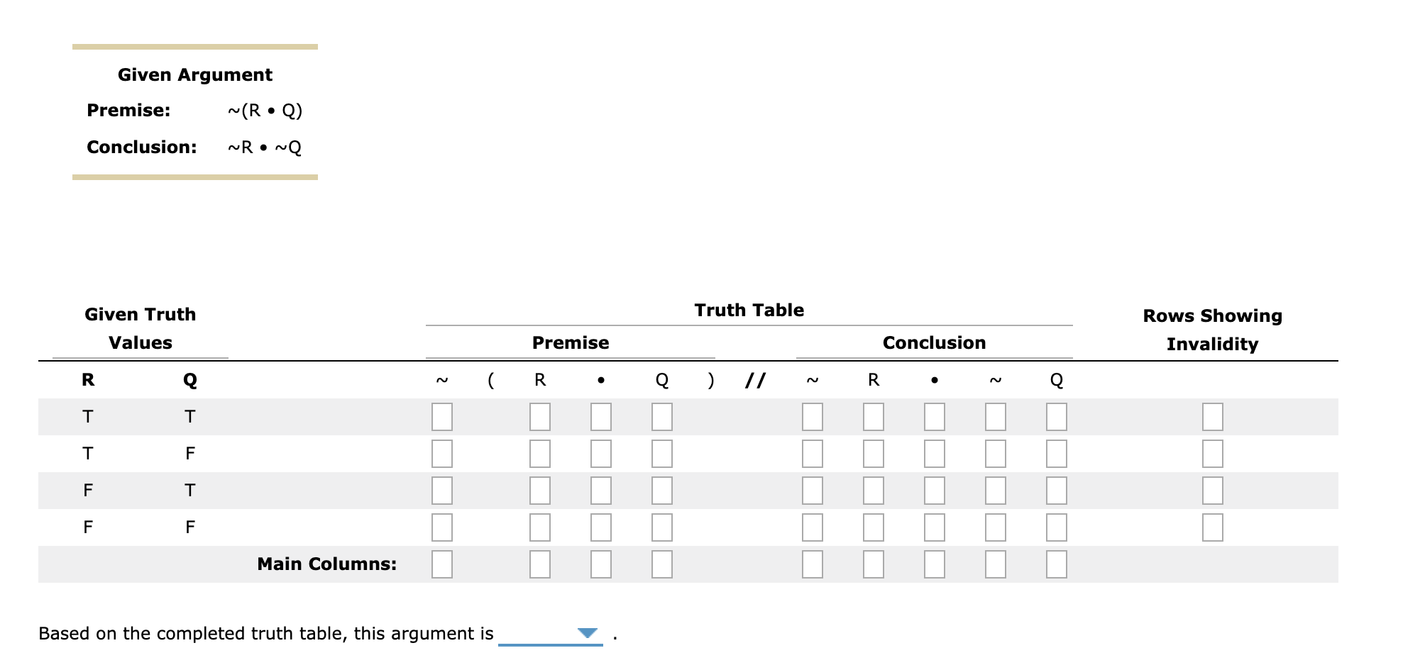 solved-1-fill-in-the-truth-table-by-entering-t-or-f-in-the-chegg