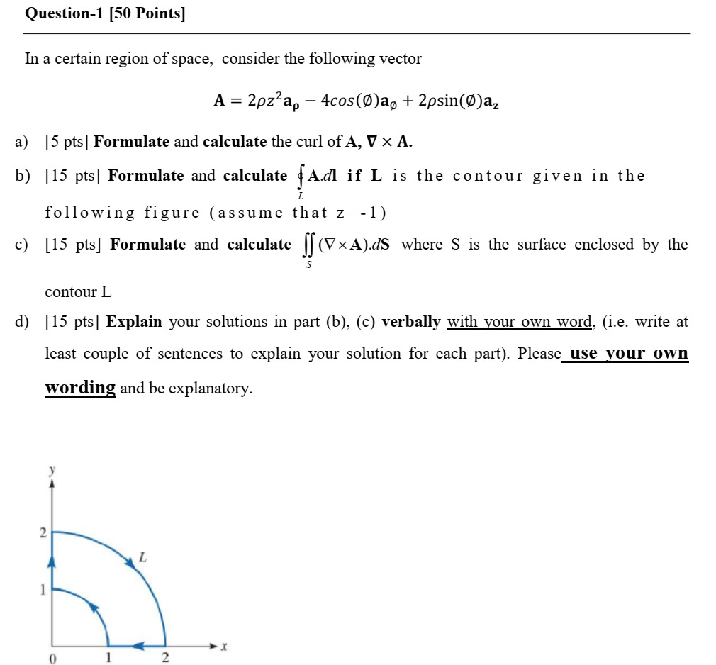 Solved Question 1 50 Points In A Certain Region Of Spac Chegg Com