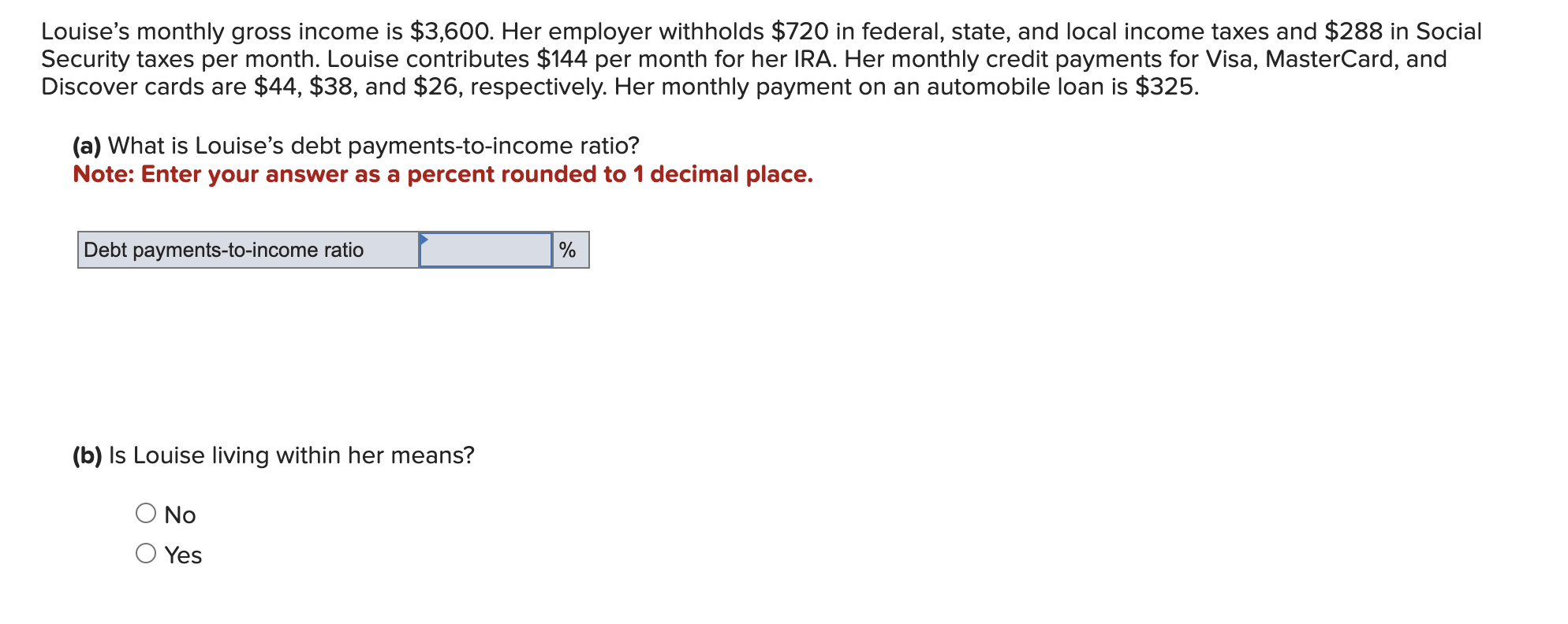 Solved Louise's monthly gross is 3,600. Her employer
