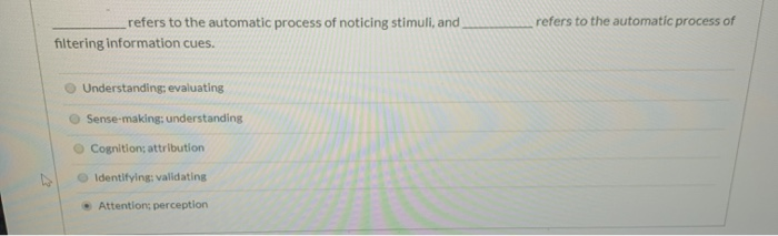 Solved refers to the automatic process of refers to the | Chegg.com