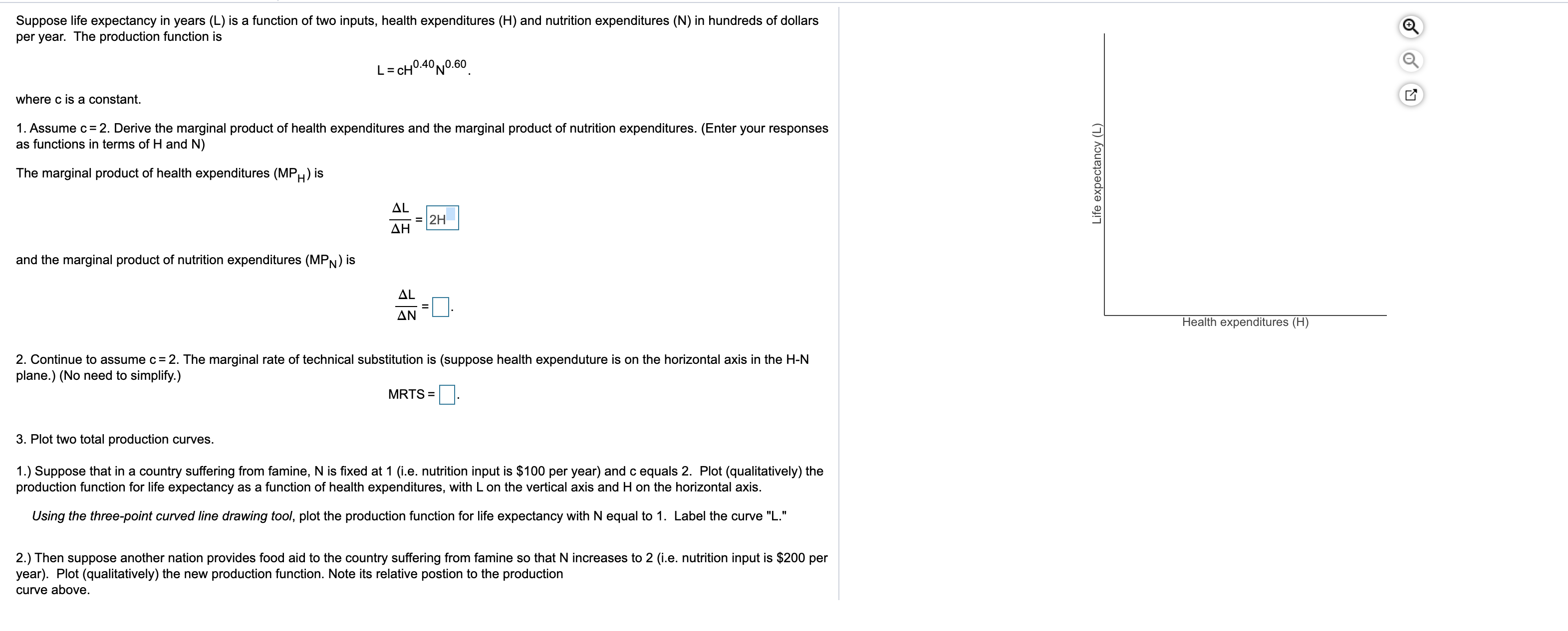 Solved Suppose Life Expectancy In Years L Is A Function Chegg Com