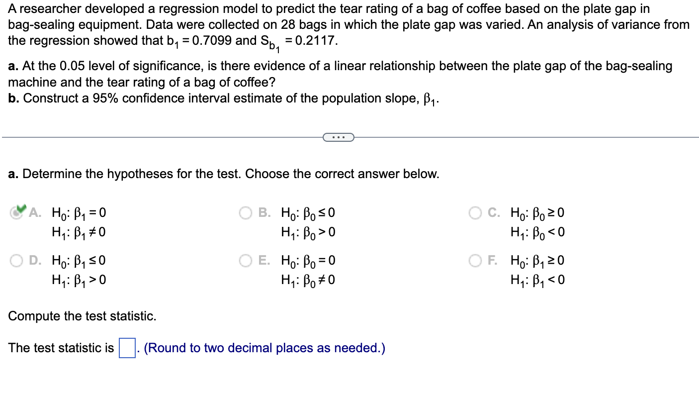 Solved A researcher developed a regression model to predict | Chegg.com