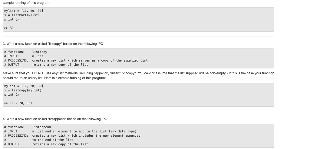 Solved Part 3: Writing "new List Functions Imagine that the | Chegg.com