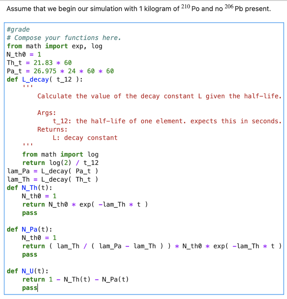 Solved Radioactive Decay of Two Elements What happens if we | Chegg.com