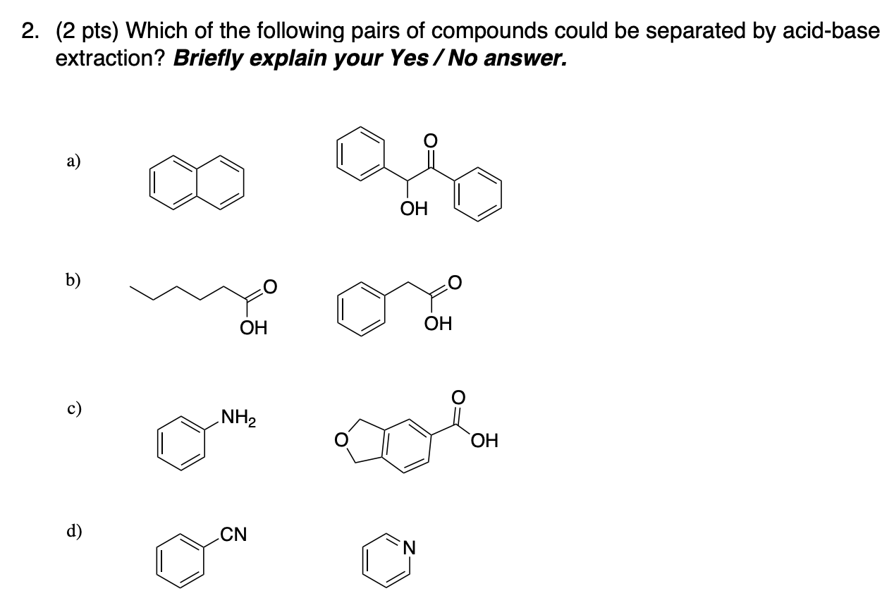 Solved 2. (2 Pts) Which Of The Following Pairs Of Compounds | Chegg.com