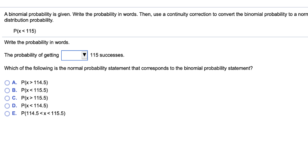 Solved A binomial probability is given. Write the | Chegg.com