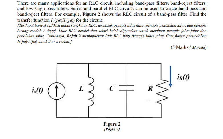 Solved There are many applications for an RLC circuit, | Chegg.com