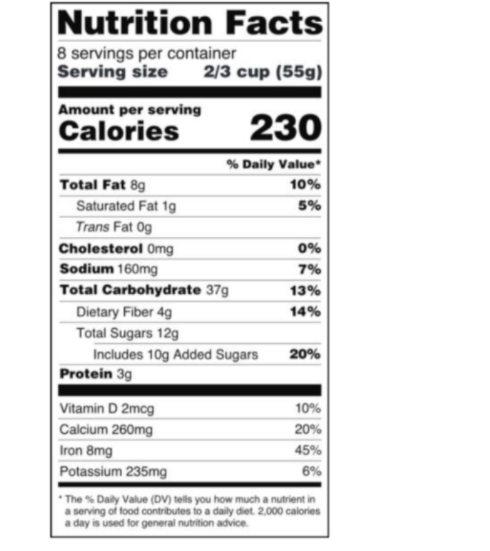 Solved Nutrition Facts 8 servings per container Serving size | Chegg.com