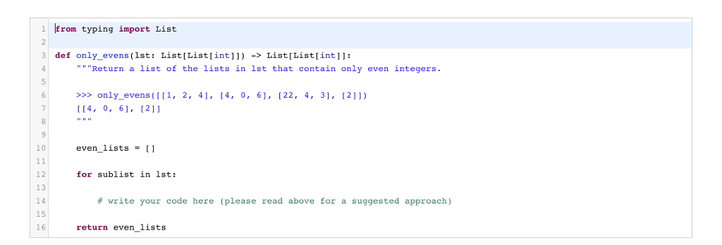 Solved Erom Typing Import List 3 Def Only Evens(1st: List 